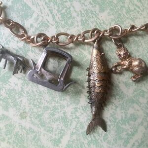 Vintage charm bracelet unusual antique jewelry